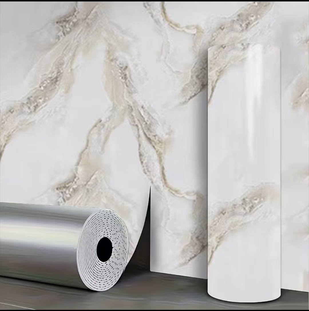 Commercial Kitchen Wall - Thickened Self-Adhesive Tile Sticker PVC Marble