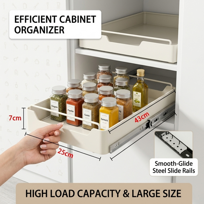 Commercial Kitchen Swing Door - Pull-out Kitchen Storage Rack with Slide