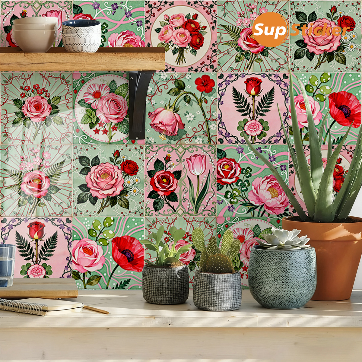 Floral Lemon Peel & Stick Wall – Commercial Kitchen Wall recenzja i cena