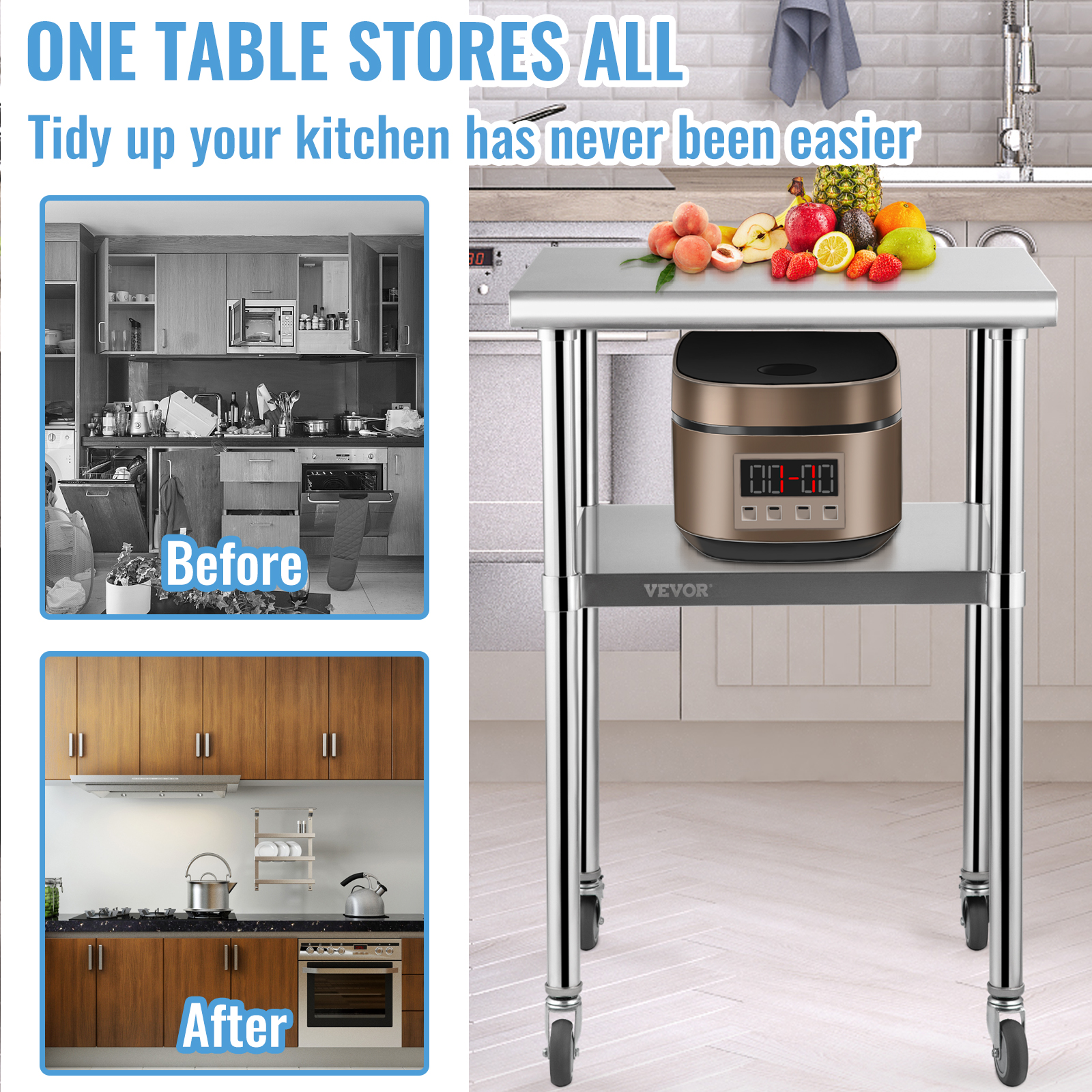 SucceBuy 24 x 24 in Stainless  – Commercial Kitchen Bench recenzja i cena