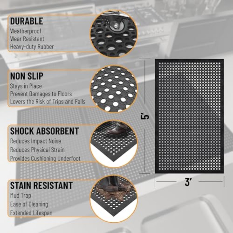 Heavy Duty Rubber Floor Non-Sl – Commercial Kitchen Floor recenzja i cena