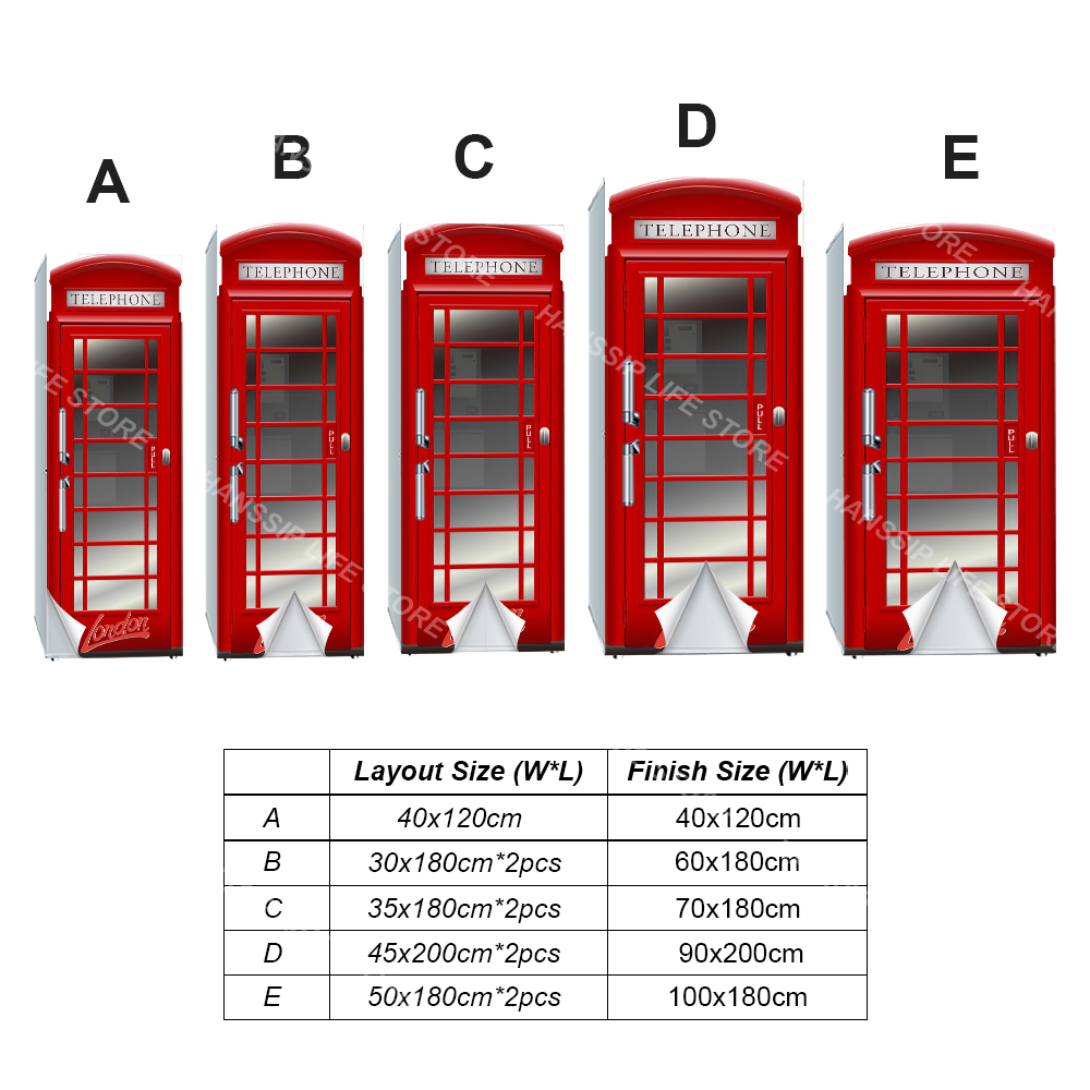 Retro Phone Booth Printed Refr – Commercial Kitchen Wall recenzja i cena