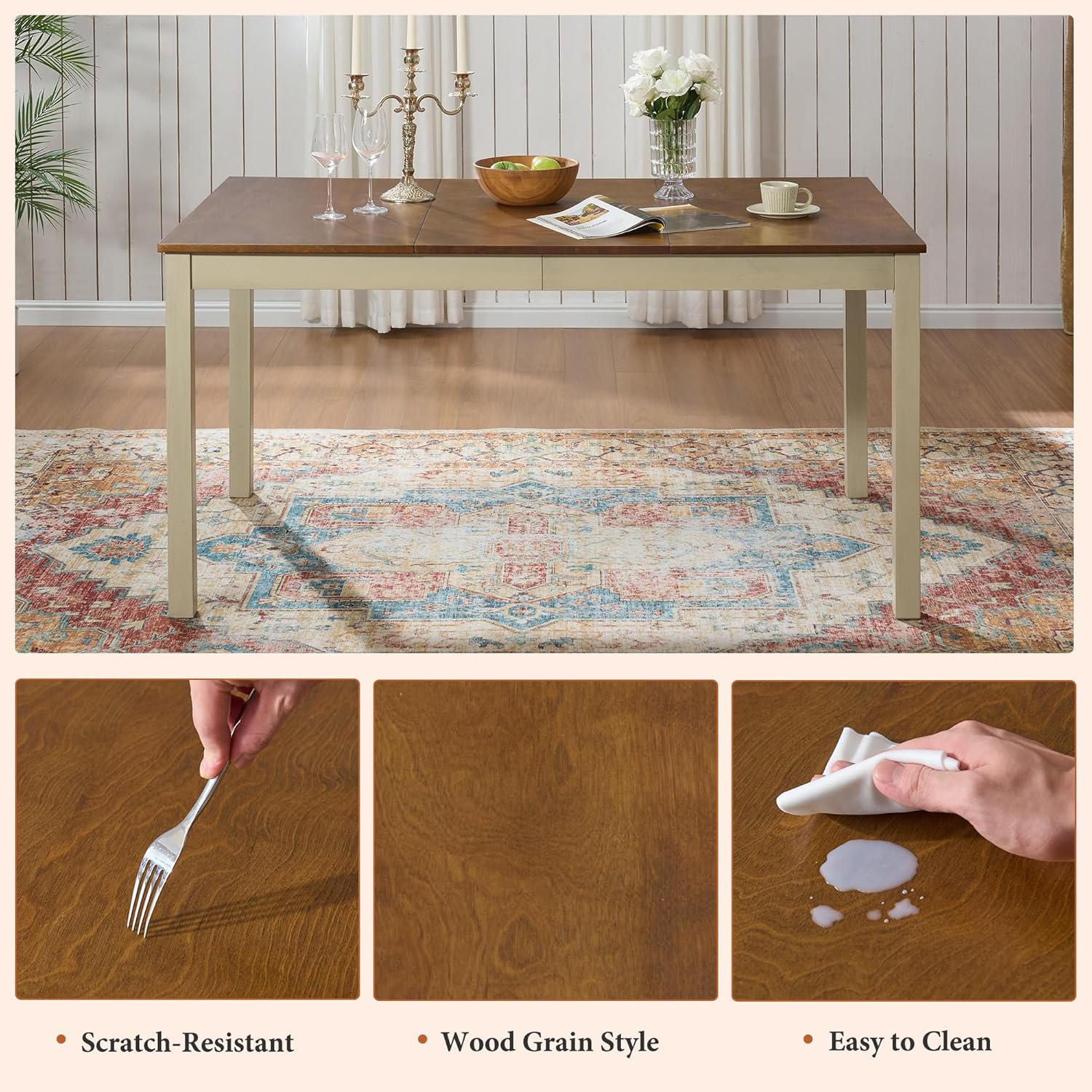 7-Piece Solid Wood Dining Tabl – Commercial Kitchen Bench recenzja i cena