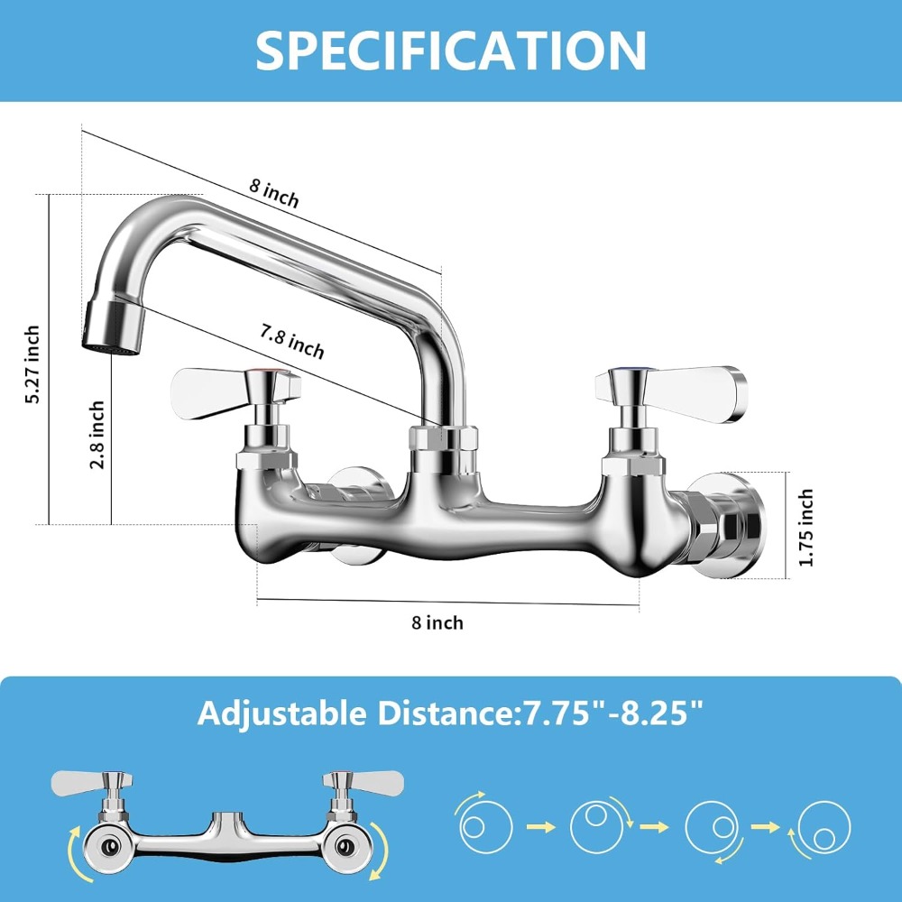 Wall Mount Kitchen Faucet 8