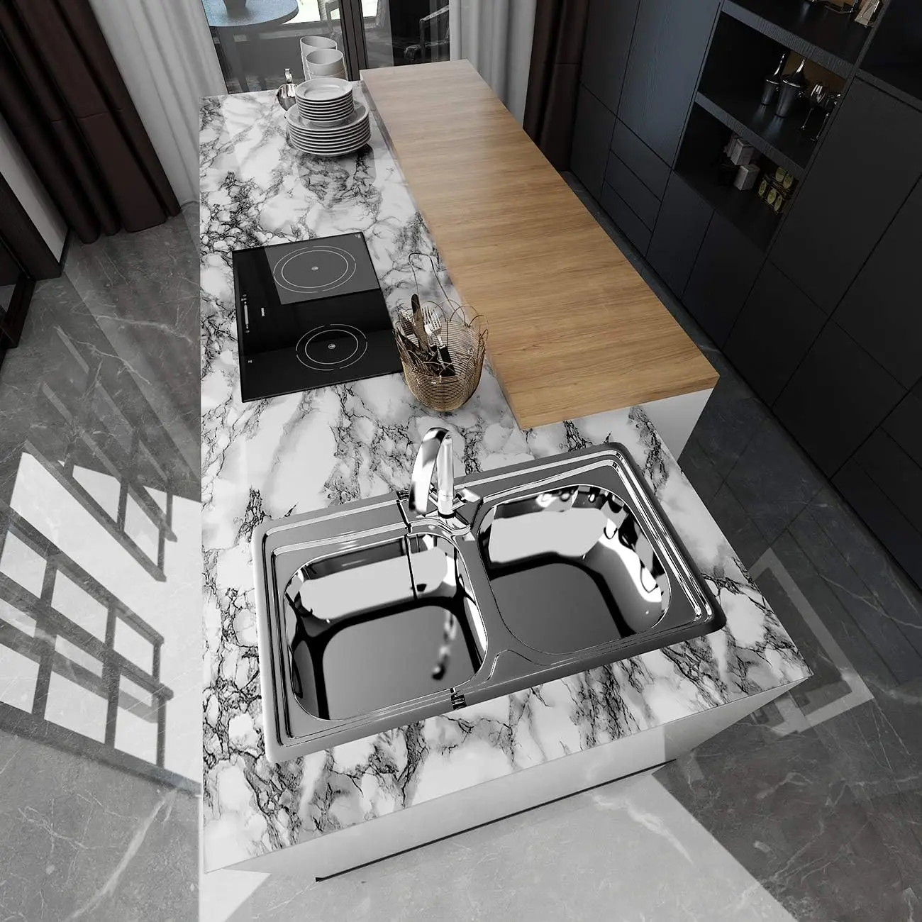 Marble Vinyl Self Adhesive Wal – Commercial Kitchen Wall recenzja i cena