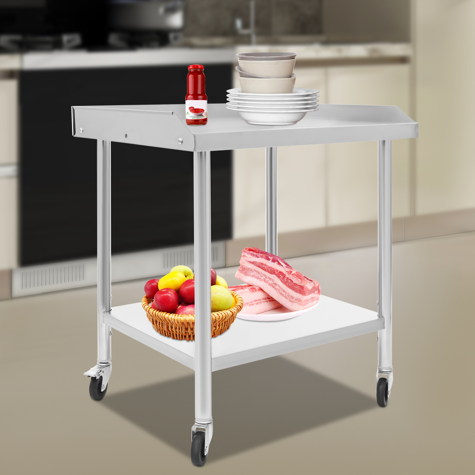 2 Tier Stainless Steel Work Ta – Commercial Kitchen Prep Table With Storage recenzja i cena