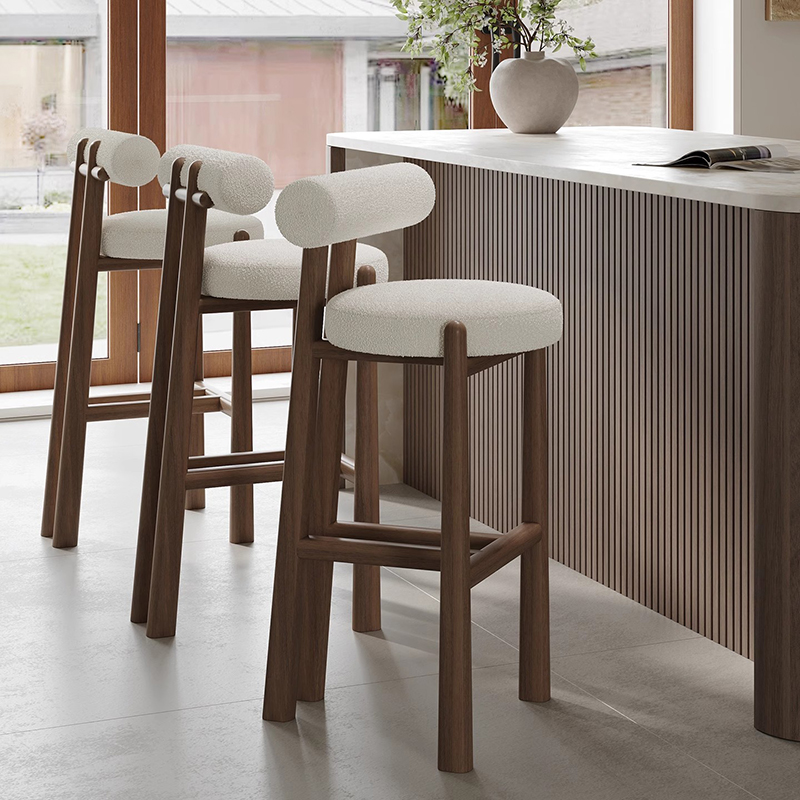 Modern Wood Backrest Bar Chair – Commercial Kitchen Interior recenzja i cena