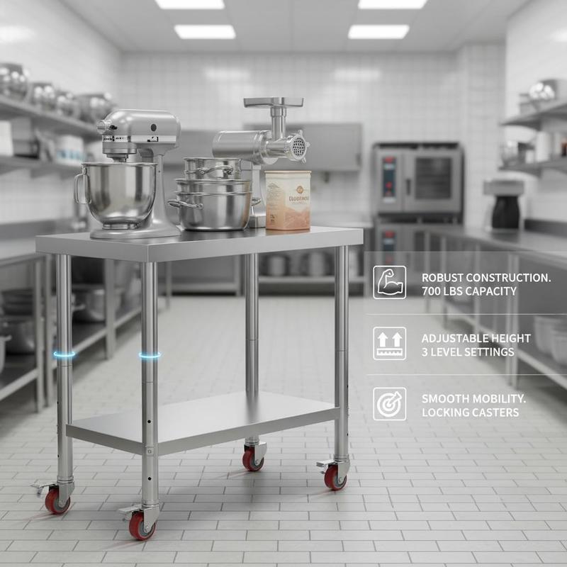 Food Preparation Bench 30 x 12 – Commercial Kitchen Bench recenzja i cena
