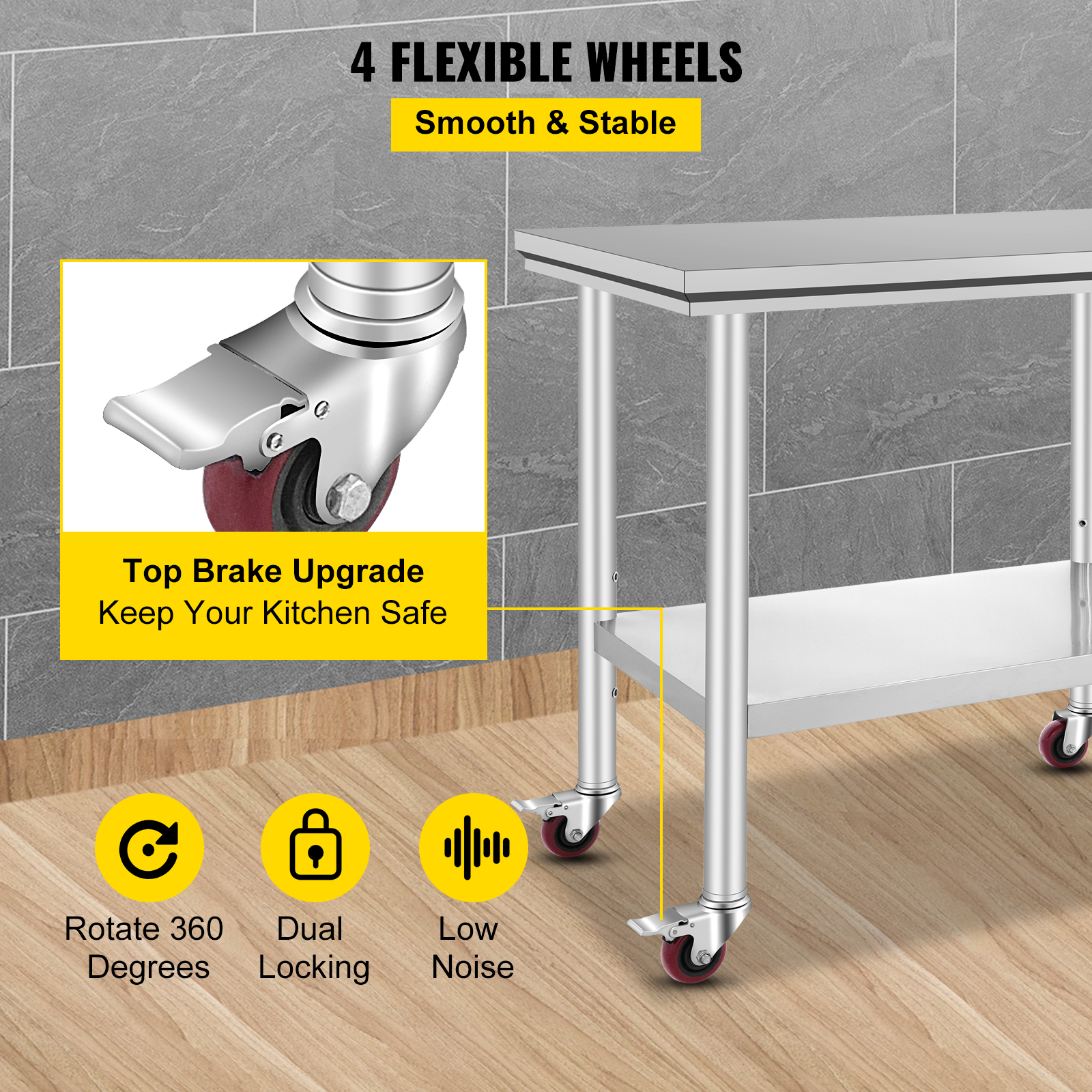 SucceBuy Stainless Steel Kitch – Commercial Kitchen Bench recenzja i cena