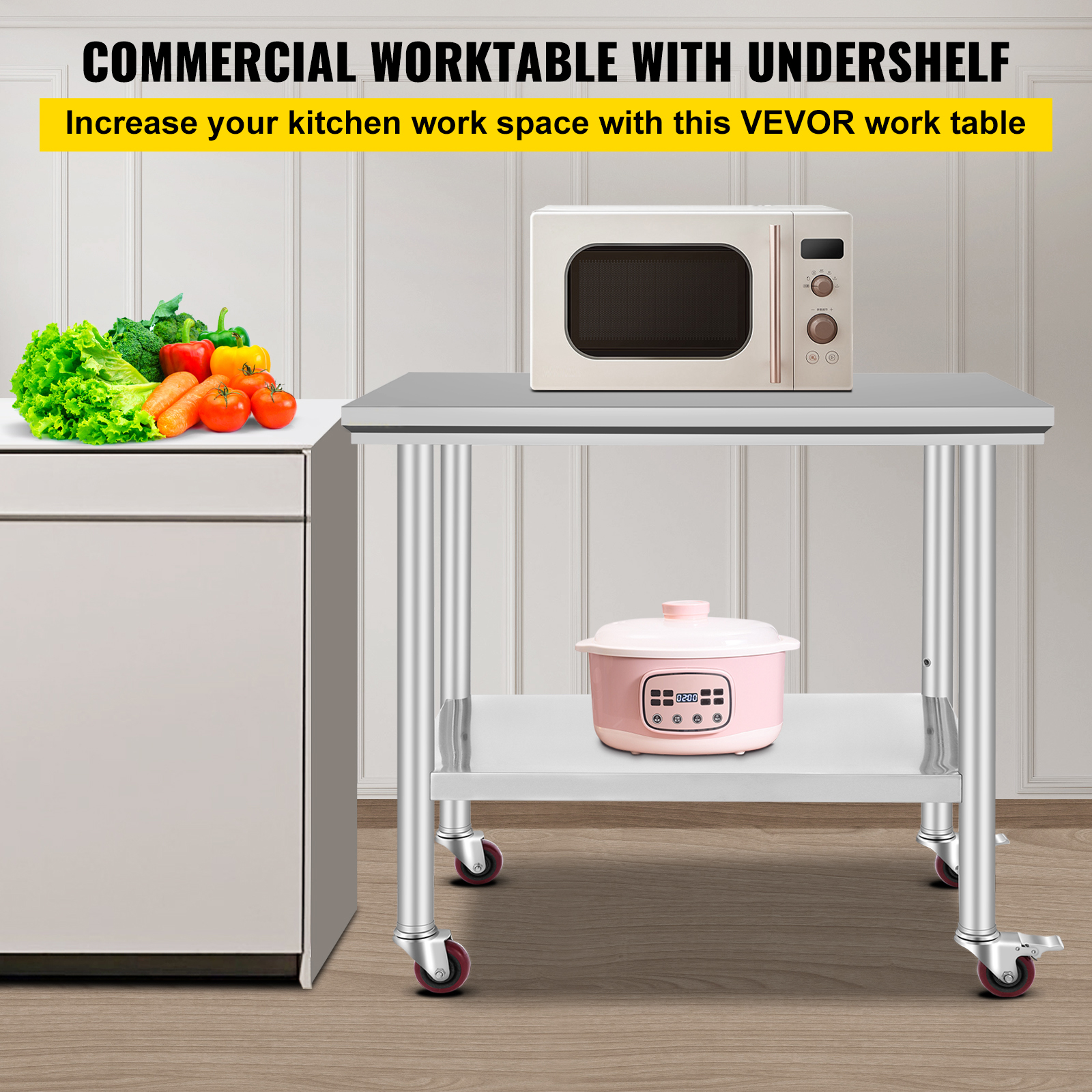 SucceBuy Stainless Steel Kitch – Commercial Kitchen Bench recenzja i cena