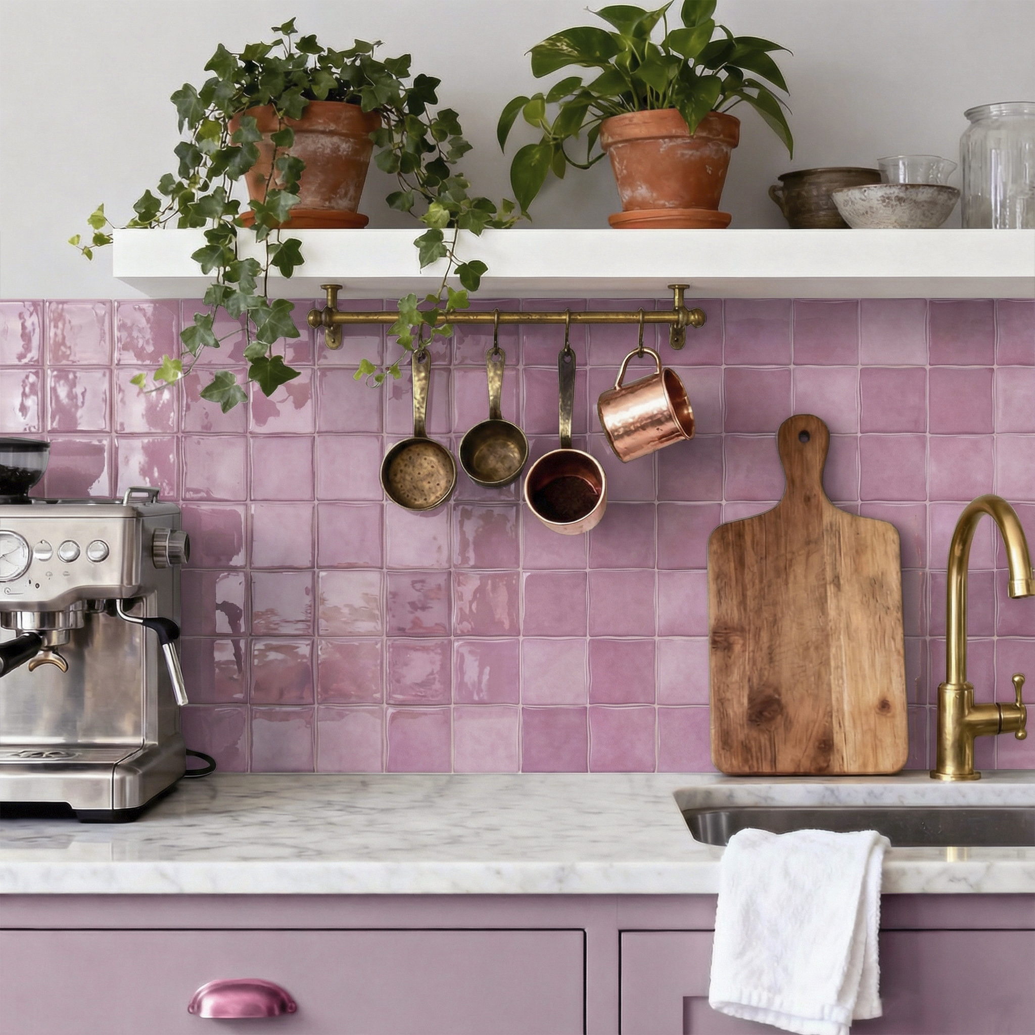 3D Epoxy Pink Tile Wall Sticke – Commercial Kitchen Wall recenzja i cena