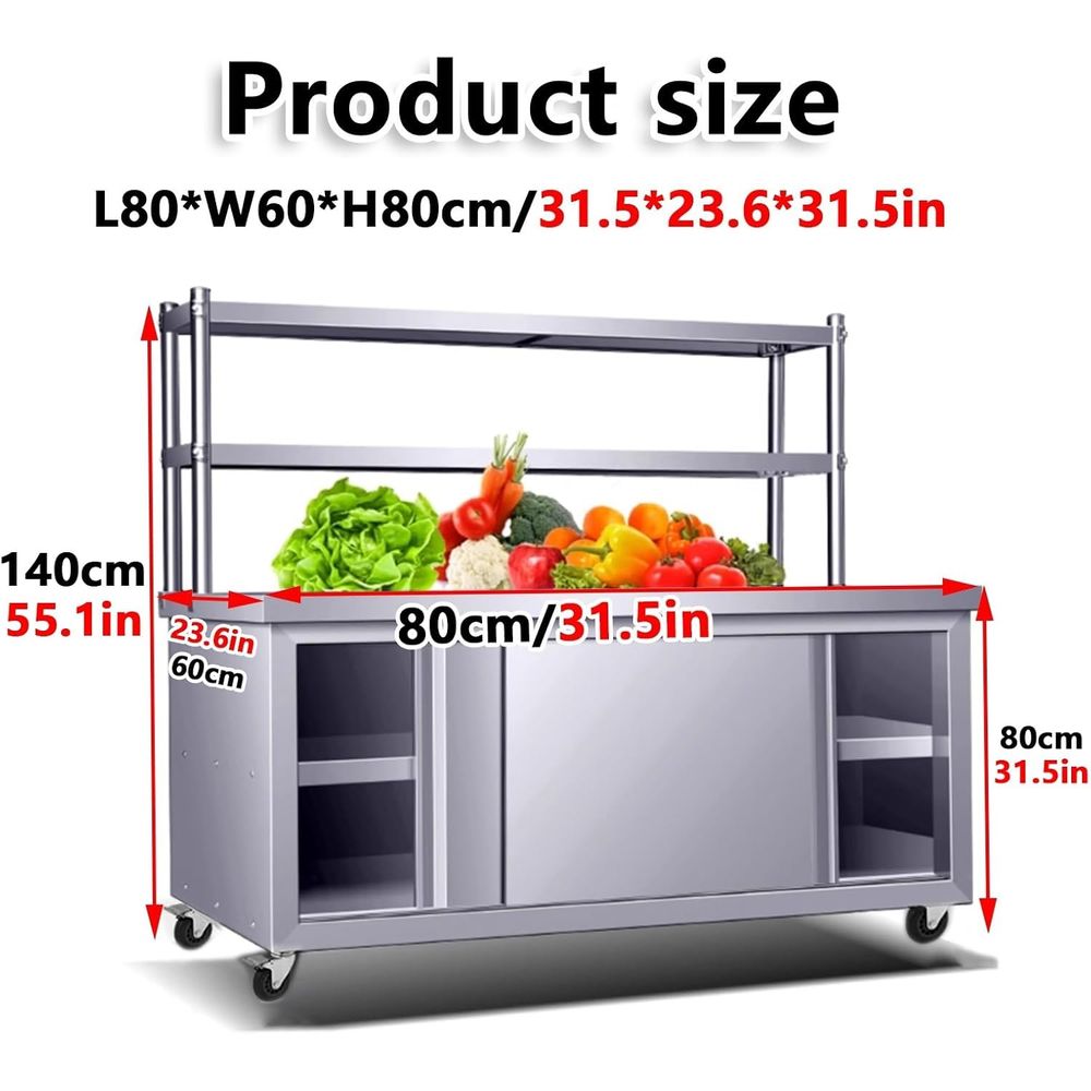 Commercial Heavy-Duty Stainles – Commercial Kitchen Prep Table With Storage recenzja i cena