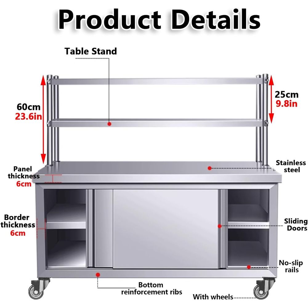 Commercial Heavy-Duty Stainles – Commercial Kitchen Prep Table With Storage recenzja i cena