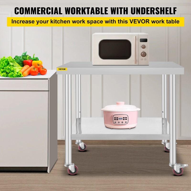 Stainless Steel Kitchen Prep T – Commercial Kitchen Prep Table With Storage recenzja i cena