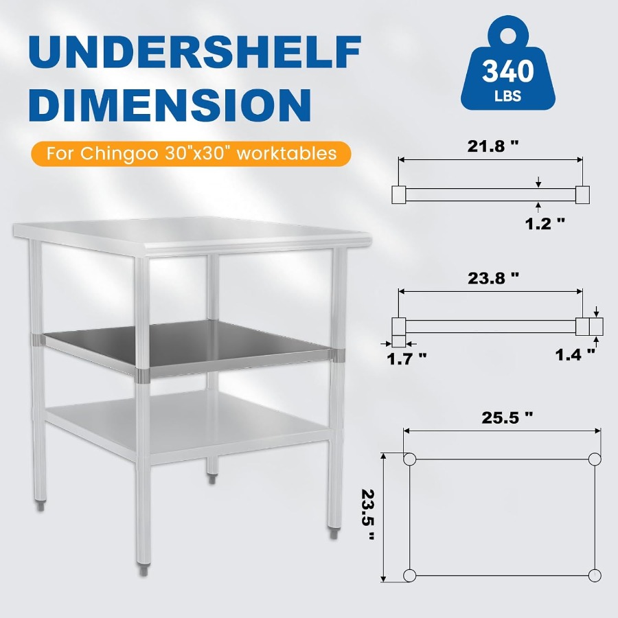 Stainless Steel Undershelf for – Commercial Kitchen Prep Table With Storage recenzja i cena