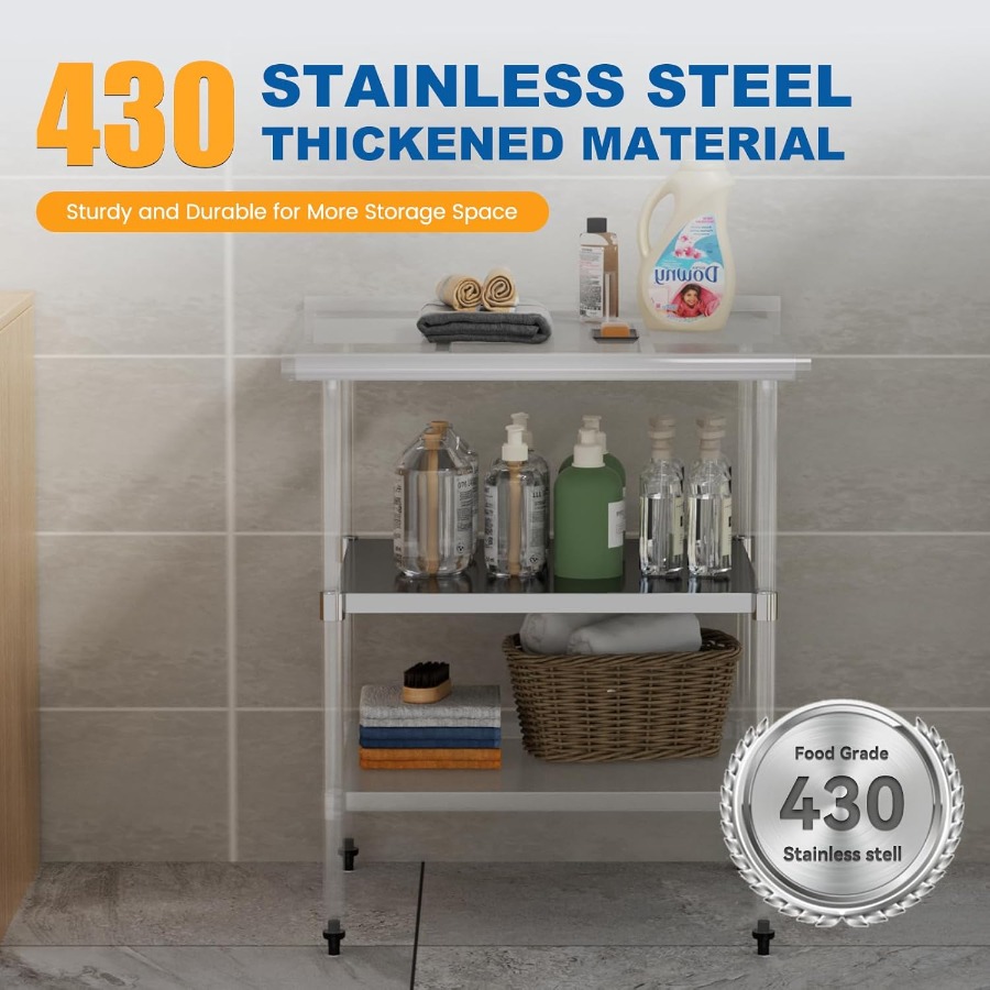 Stainless Steel Undershelf for – Commercial Kitchen Prep Table With Storage recenzja i cena