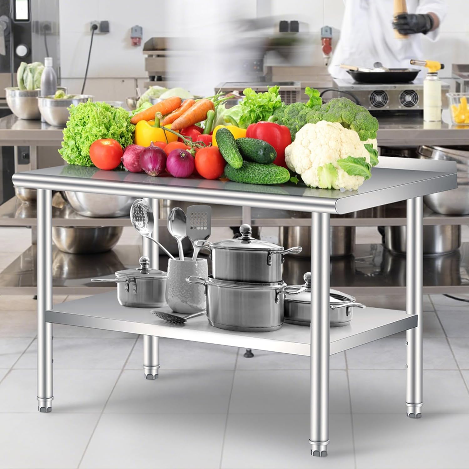 60”X 24”Stainless Steel Work T – Commercial Kitchen Prep Table With Storage recenzja i cena