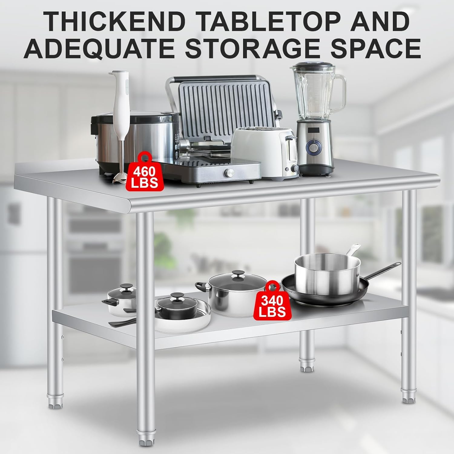 60”X 24”Stainless Steel Work T – Commercial Kitchen Prep Table With Storage recenzja i cena
