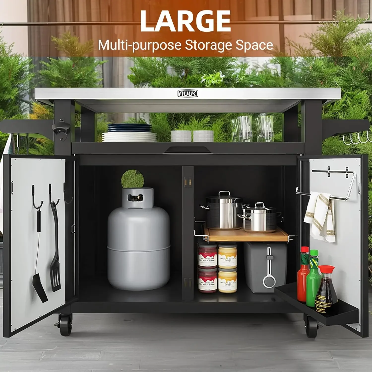 Outdoor Grill Cart with Storag – Commercial Kitchen Prep Table With Storage recenzja i cena