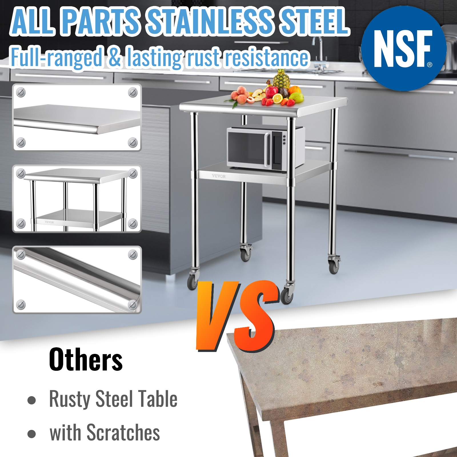 24 x 24 in Stainless Steel Kit – Commercial Kitchen Bench recenzja i cena